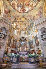 Poster BOLETO, ITALY - JULY 19, 2022: The presbytery of baroque church Santuario della Madonna del Sasso. © Renáta Sedmáková