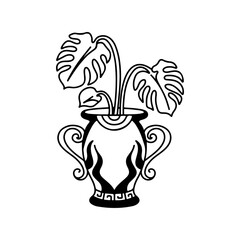 vector illustration of a decorative tree in a vase