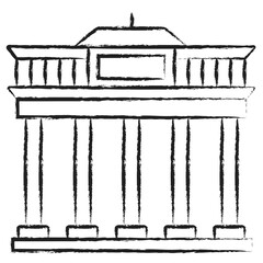 Hand drawn Brandenburg Gate icon © Icongeek26