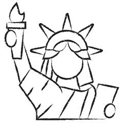Hand drawn Liberty statue icon