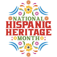 Fototapeta National Hispanic Heritage month.  Fri, Sep 15, 2023 – Sun, Oct 15, 2023. Hispanic Heritage t shirt design obraz