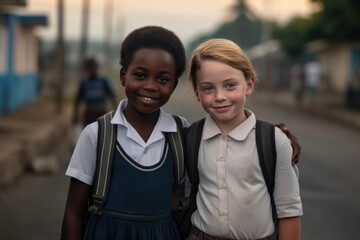 Photo of multiracial children enjoy their school life