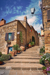 Fototapeta na wymiar Altstadt Impression von Pienza in der Toskana in Italien