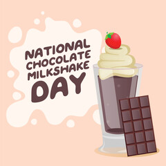 national chocolate milkshake day design template good for celebration usage. chocolate milkshare vector design. chocolate melt design. vector eps 10.