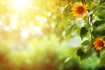 Close-up of Sunflower with Copy Space: Summer and Nature Concept