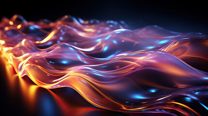 Obraz premium Abstract wavy lines on a black background