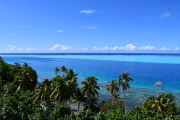 Fototapeta premium Panorama de Tefarerii | Blue Lagoon | Huahine | French Polynesia