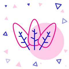 Line Leaf icon isolated on white background. Leaves sign. Fresh natural product symbol. Colorful outline concept. Vector