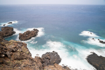  amazing rock formations in the sea in the coast of the island of El Hierro (Canary Islands)