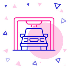 Line Car wash icon isolated on white background. Carwash service and water cloud icon. Colorful outline concept. Vector