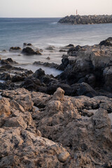 Fototapeta na wymiar amazing rock formations in the sea in the coast of the island of El Hierro (Canary Islands)