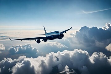 Fototapeta na wymiar airplane in the clouds
