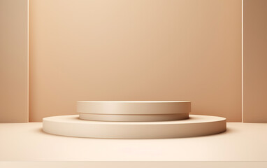 Fototapeta na wymiar 3d display product beige minimal scene with geometric podium platform. cylinder background vector 3d rendering with podium. stan 