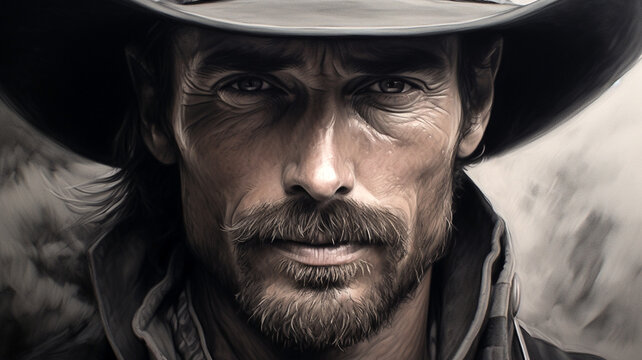 portrait of a cowboy in a hat
