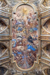 Tuinposter NAPLES, ITALY - APRIL 20, 2023: The ceiling fresco Triumph of religion over heresy in the church Chiesa di San Ferdinando by Paolo De Matteis (1695 - 1698).   © Renáta Sedmáková
