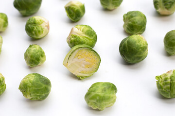 Fresh brussels sprouts. Organic vegetables
