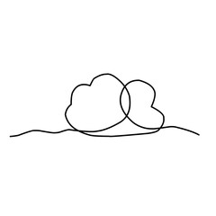 Continuous Line drawing Of Cloud 