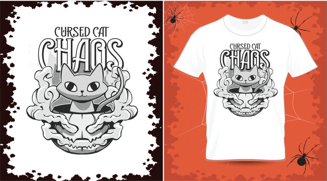 Halloween Cursed Cat Chaos t-shirt