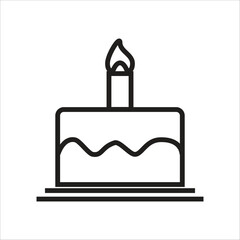 birth cake vector icon line template