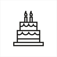 birth cake vector icon line template