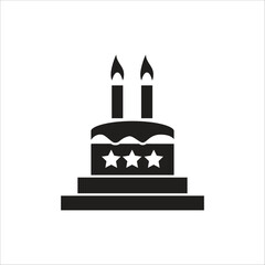 birth cake vector icon line template