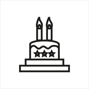 birth cake vector icon line template