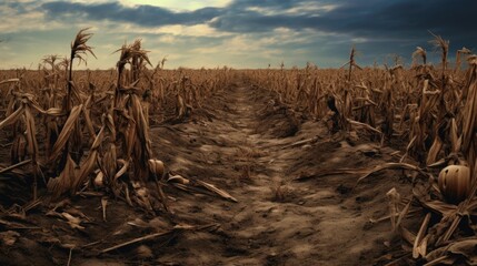 field of dead crops, symbolizing the impact of soil contamination generative ai