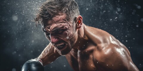 illustration of a boxer in the ring, generative AI