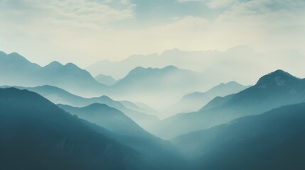 mountain range obscured by haze, showcasing the effects of air pollution generative ai