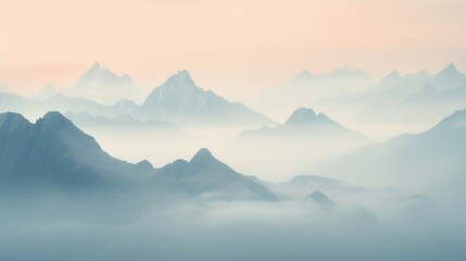 Obraz premium mountain range obscured by haze, showcasing the effects of air pollution generative ai