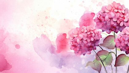 floral watercolor background hydrangea flower