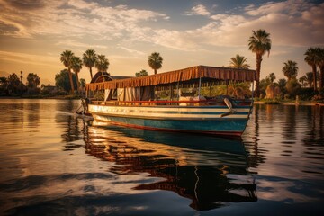 Trip boat on Nile river in Luxor Egypt