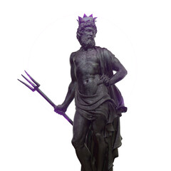 Fototapeta premium Closeup of the bronze statue of Neptune