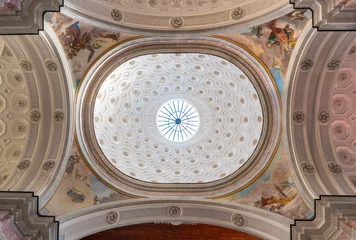  NAPLES, ITALY - APRIL 22, 2023: The cupola with the Four Evangelists in the church Basilica di San Giovanni Maggiore projected by Dionisio Lazzari (1685). © Renáta Sedmáková