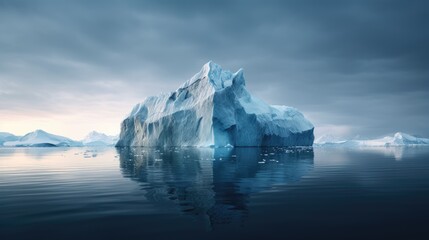 iceberg melting due to global warming, symbolizing climate change and its impacts generative ai