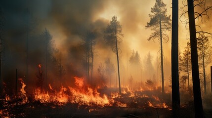 forest fire, a direct consequence of extreme weather conditions and climate change generative ai