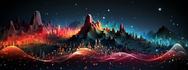 Amid the digital renaissance, a towering mountain of data emerges. It signifies the new age of data visualization, where bytes transform into visual wonders, painting the landscape of modern understan