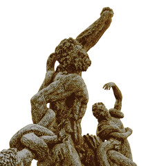 Laocoon and his sons, vintage engraving