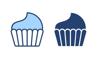 Cup cake icon vector. Cup cake sign and symbol