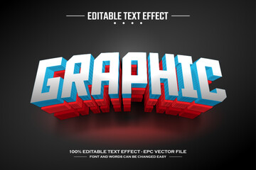 Graphic 3D editable text effect template