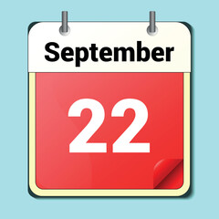 day on the calendar, vector image format, September 22