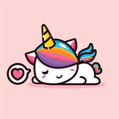 cute unicorn lazing love sleeping