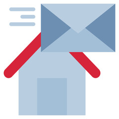 mail envelope home address send marketing information flat style