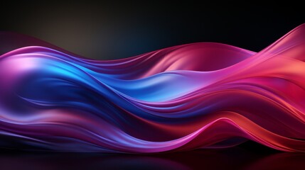 Obraz premium A background of colorful neon waves in pink, orange, and blue. Generative AI. 