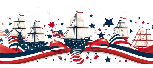 AI generated. Columbus Day poster background