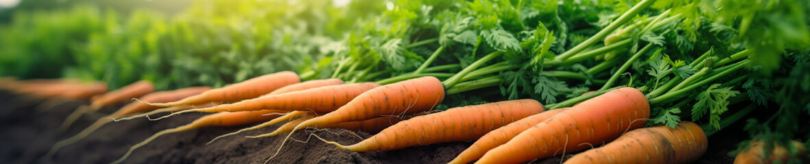 A Banner Photo of Carrots Growing on a Farm