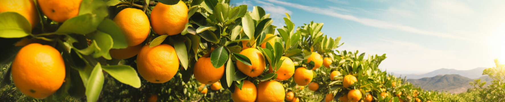 A Banner Photo of Oranges Growing on a Farm