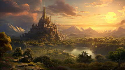 Illustration of a fantasy landscape.
