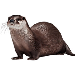 otter isolated. Generative AI