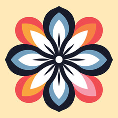 Seamless Colorful Single Flower Pattern. Seamless pattern of Single Flower in colorful style. Add color to your digital project with our pattern!
